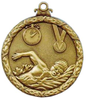 swimming antique medal