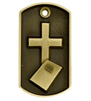 Cross & Bible Medal - Dog Tag