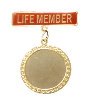 Red Life Member Badge & Centre Holder