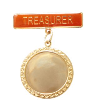 Red Treasurer Badge & Centre Holder