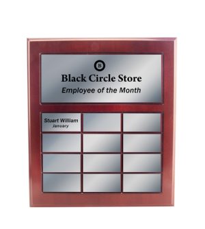 Perpetual Plaque with Silver Aluminium - 12 Places
