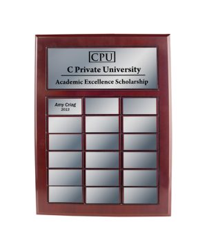 Perpetual Plaque with Silver Aluminium - 18 Places