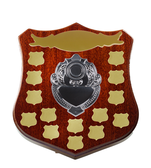 Dark Walnut Shield F14 + 14 Side Shields - Gold