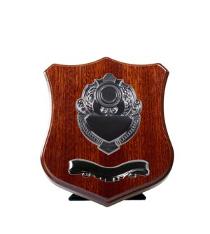 Dark Walnut Shield F8- Ribbon & Shield No.9