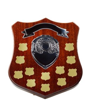 Dark Walnut Shield F10 + 12 Side Shields - Gold