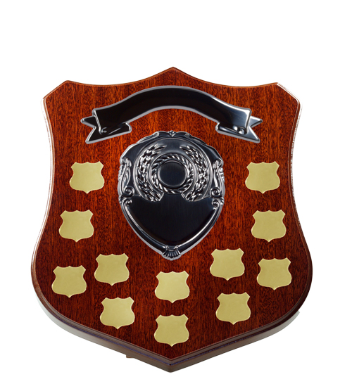 Dark Walnut Shield F10 + 12 Side Shields - Gold