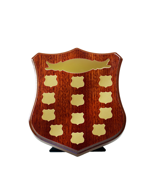 Dark Walnut Shield F7 +12 Side Shields - Gold