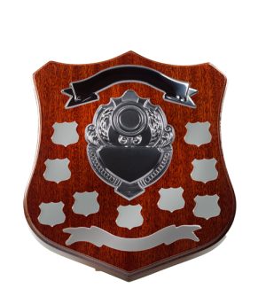 Dark Walnut Shield F10 + 9 Side Shields - Silver