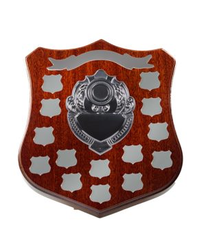 Dark Walnut Shield F10 + 14 Side Shields - Silver