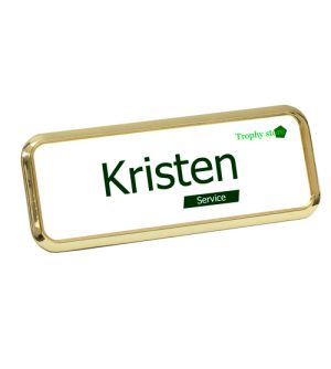Rounded Rectangle Badge - Small Gold
