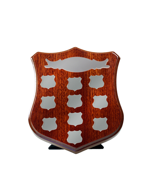 Dark Walnut Shield F7 + 10 Small Side Shields - Silver