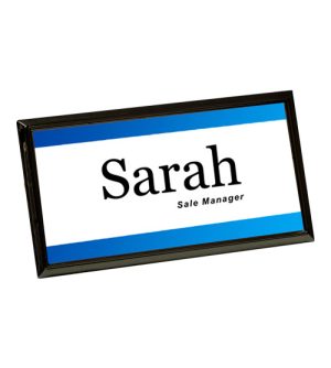 Straight Rectangle Badge - Large Black