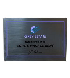 Anodized Aluminium Plaque - Black With Full Colour