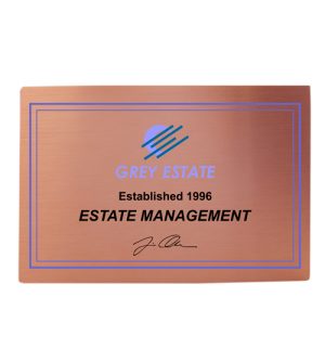 Anodized Aluminium Plaque - Copper With Full Colour