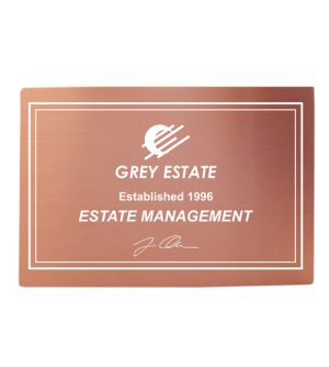 Anodized Aluminium Plaque - Copper