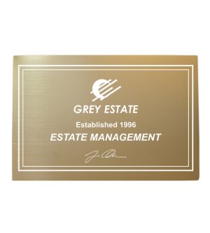 Anodized Aluminium Plaque - Gold