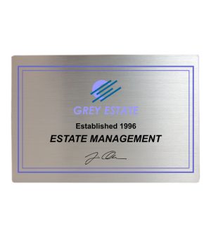 Anodized Aluminium Plaque - Silver With Full Colour