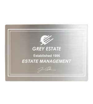 Anodized Aluminium Plaque - Silver