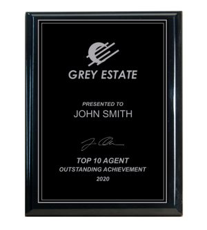 Black Plaque - Black & Silver Plate