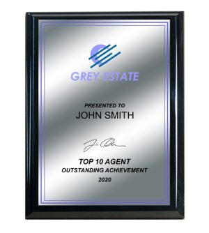 Black Plaque - Silver Plate