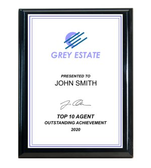 Black Plaque - White Plate