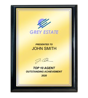 Black Plaque - Gold Plate