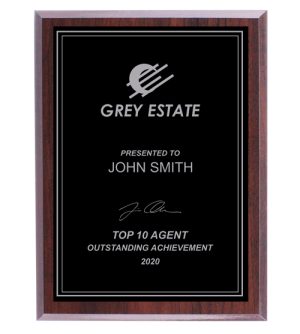 Cherry Plaque - Black & Silver Plate