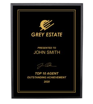 Black Plaque - Black & Gold Plate