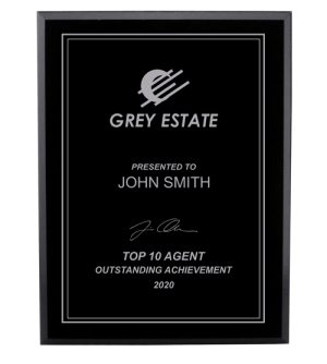 Black Plaque - Black & Silver Plate