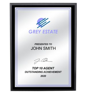 Black Plaque - Silver Plate