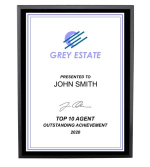 Black Plaque - White Plate