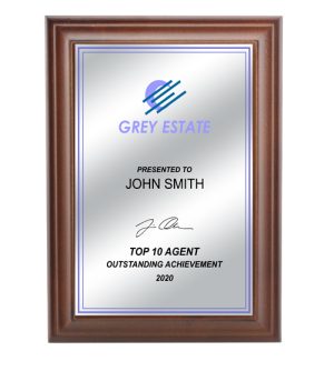 Solid Birch Plaque - Silver Plate