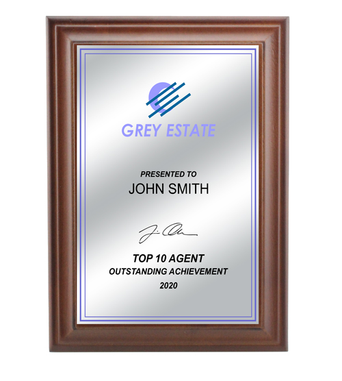 Solid Birch Plaque - Silver Plate