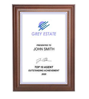 Solid Birch Plaque - White Plate