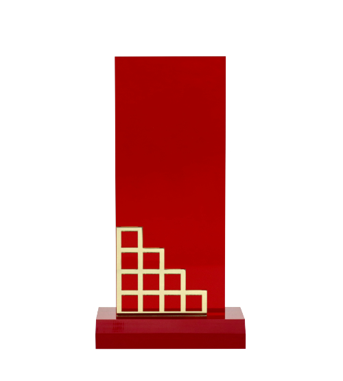 Red Vista Acrylic Block